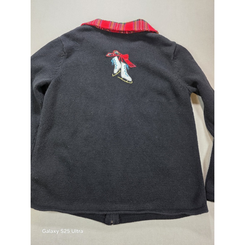Mercer Street Studio Full Zip Cardigan Small Snowman Mittens Ice Skate Christmas - Picture 8 of 11